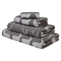 Anorak Kissing Stags Towels, Silver